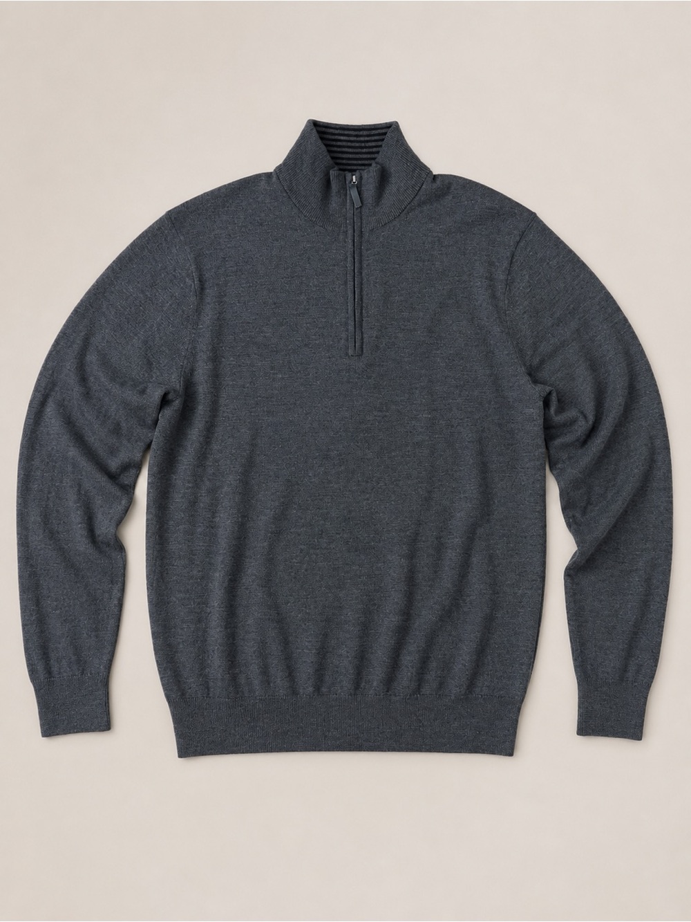UNTUCKit Sweater Mens Medium Gray Belguardo Merino Wool 1/4 Zip Smart Casual
